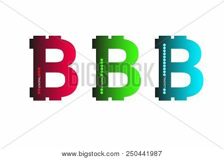 Flat Design. Business Concept. Vector Illustration. Bitcoin Progress Loading Bar With Lighting. Flat