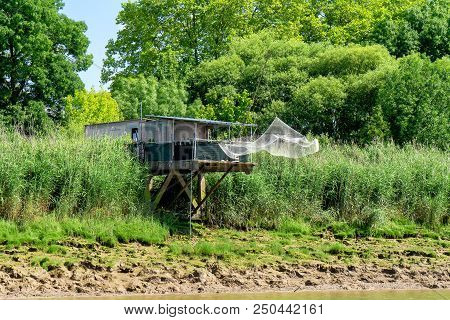 A Fishing Shelter On The Garonne In France
