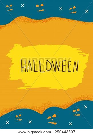 Halloween Poster.  Template For Holiday Design. Vector Illustration.