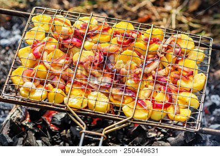 Potatoes With Onion Before Cooking Over Hot Coals