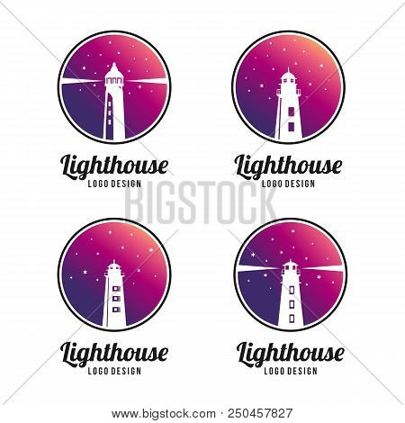 Lighthouse Logo Template Vector Set. Lighthouse Icon Logo