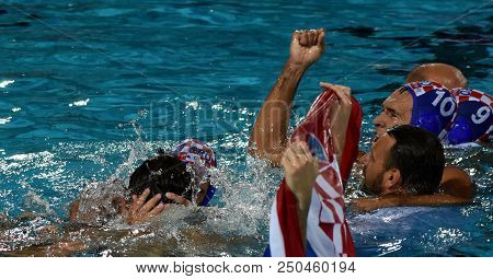 Budapest, Hungary - Jul 29, 2017. Happy Croatian Team After Winning In The Final Against Hungary. Fi