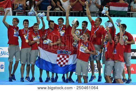 Budapest, Hungary - Jul 29, 2017. Croatia Is The Winner Of Fina Waterpolo World Championship. It Was