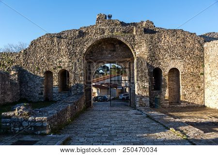 Ioannina, Greece - December 27, 2014: Amazing Sunset View Of Castle Of Ioannina, Epirus, Greece
