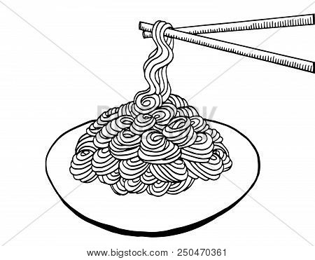 Black And White Doodle Noodle, Hand Drawing