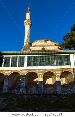 Ioannina, Greece - December 27, 2014: Amazing Sunset View Of Aslan Pasha Mosque In Castle Of City Of