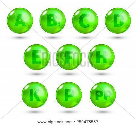 Vitamin. High Quality Gold Oil Capsule. Vector Illustration For Your Design.