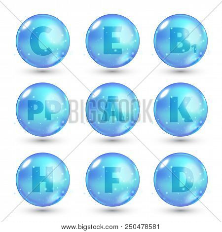 Vitamin. High Quality Gold Oil Capsule. Vector Illustration For Your Design.
