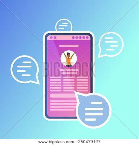 Mobile Chat Bubble Application Speech Text Message Online Communication App Interface Messenger Conc
