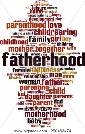 Fatherhood Word Cloud Concept. Vector Illustration On White