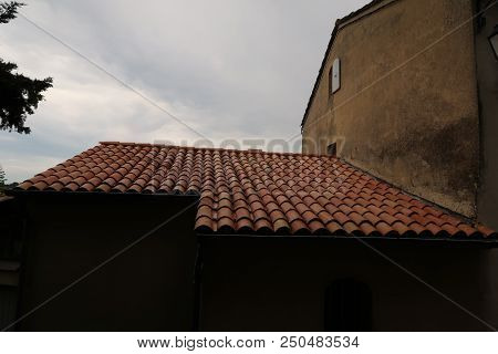 Photography Showing A House. The Photography Was Taken From The Small Village Of Grignan, France.
