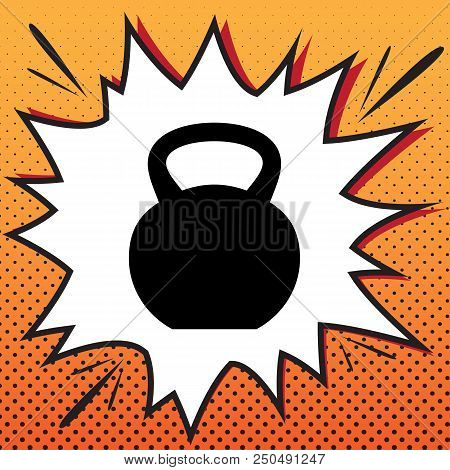 Fitness Dumbbell Sign. Vector. Comics Style Icon On Pop-art Background.