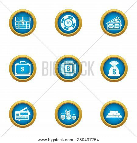 Money Circulation Icons Set. Flat Set Of 9 Money Circulation Vector Icons For Web Isolated On White 