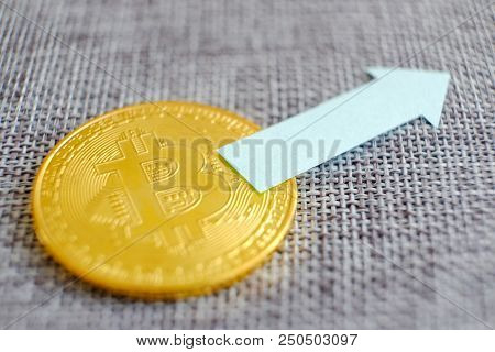 Silver Bitcoin With Reflex And Retro Map Background. Bit Coin Cryptocurrency Banking Money Transfer 
