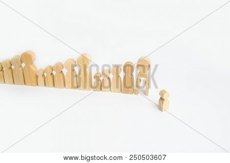 Generations Of People Stand In A Row And The Last Adult Person Has A Void In The Shape Of A Child. C