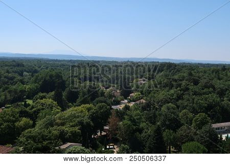 Photography Showing A The Village Of Grignan And Its Surrounding Area. The Photography Was Taken Fro