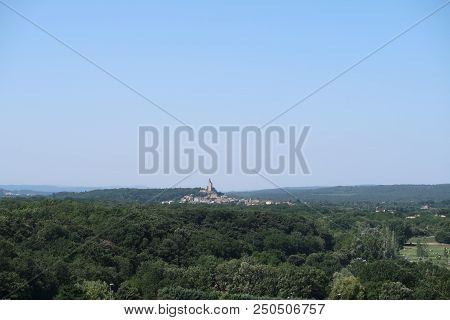 Photography Showing A The Village Of Grignan And Its Surrounding Area. The Photography Was Taken Fro