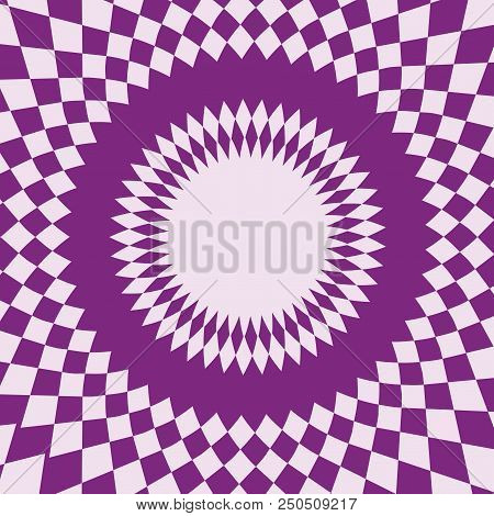 Banner With Optical Effect, Geometric Background With Round Frame For Text In The Center, Pop Art Ba