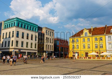Bydgoszcz, Poland, May 31, 2018: Old Town In Bydgoszcz. Bydgoszcz Is Architecturally Rich City, With