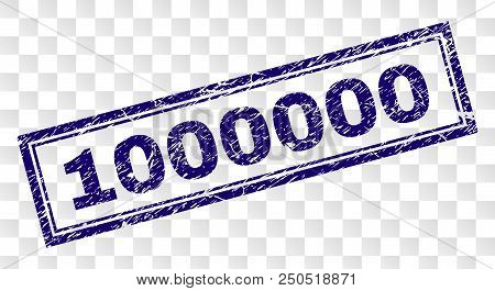 1000000 Stamp Seal Imprint With Rubber Print Style And Double Framed Rectangle Shape. Stamp Is Place