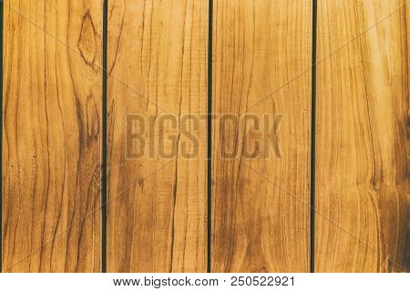 Close Up Rustic Wood Table With Grain Texture In Vintage Style. Surface Of Old Wood Plank In Macro C