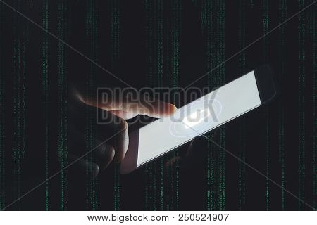 Businessman Hand Using Phone With Cyber Security Job Business And Network Server Concept