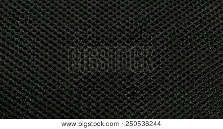 Black And Dark Nylon Fabric Pattern Texture Background.