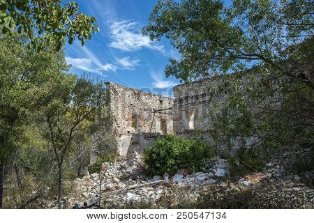 Ruins Of The Monastery Of Bonaval, In Guadalajara Province, Spain. It Is A Cistercian Monastery Foun