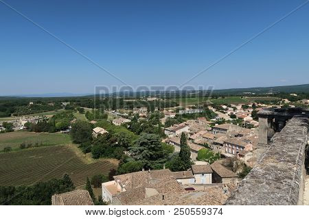 Photography Showing A The Village Of Grignan And Its Surrounding Area. The Photography Was Taken Fro