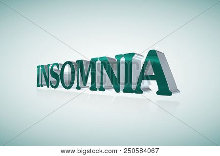 Insomnia Lettering  - 3d Metal Word Illustration