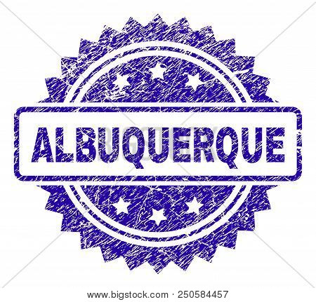 Albuquerque Stamp Watermark With Grainy Style. Blue Vector Rubber Seal Print Of Albuquerque Title Wi