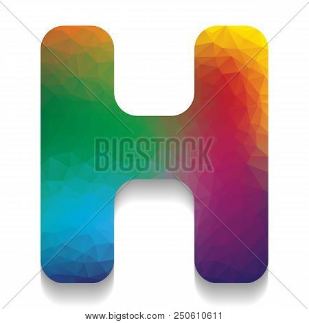 Letter H Sign Design Template Element. Vector. Colorful Icon With Bright Texture Of Mosaic With Soft