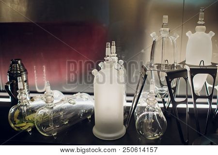 Hookah. Glass Transparent Flasks For Hookah. Modern Design Of Hookah