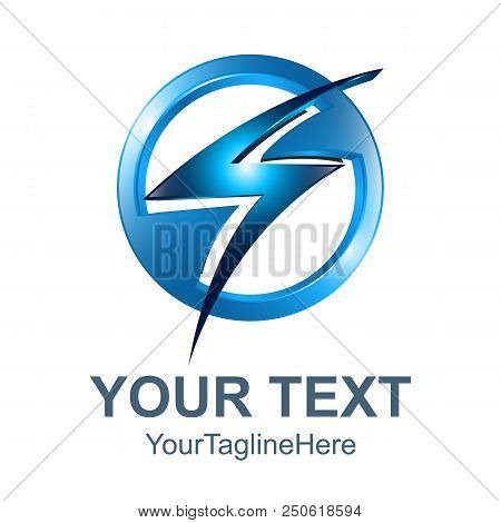 3d Circle Electric Danger Light Power Voltage Flash Thunder Icon Logo Design Template Element