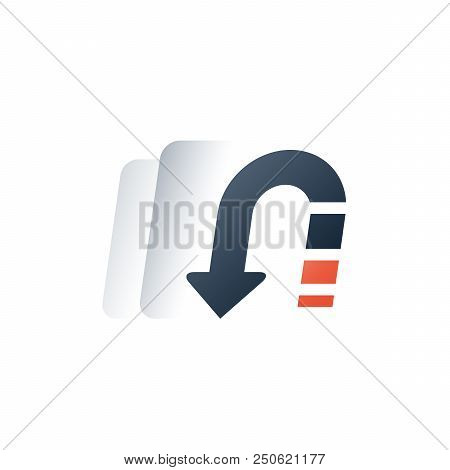 Investment Return Concept, Bent Arrow, Cash Back Program, Transportation And Delivery Service, Vecto