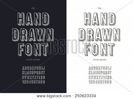 Vector Hand Draw Font Set For T Shirt, Book, Decoration, Party Poster, Logo, Promotion, Card, Sale B