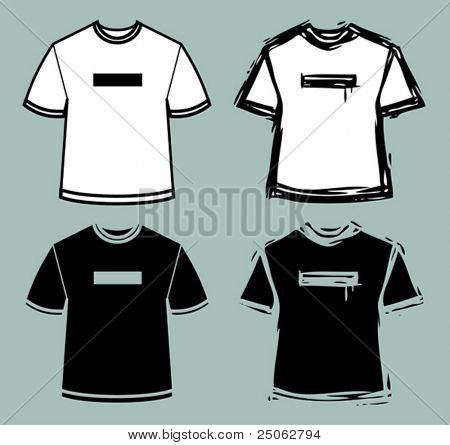 un set di 4 simboli di t-shirt