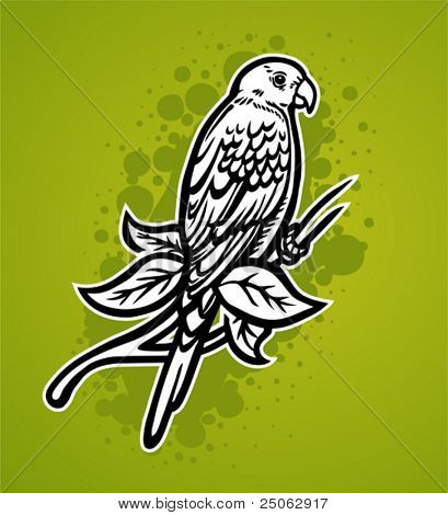 käsin tehty trooppinen papukaija haara