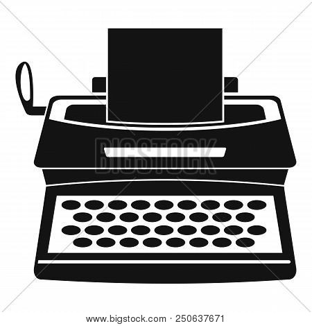 Typewriter Icon. Simple Illustration Of Typewriter Vector Icon For Web Design Isolated On White Back