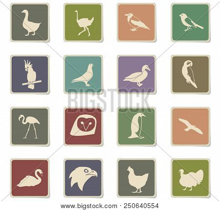 Birds Web Icons For User Interface Design