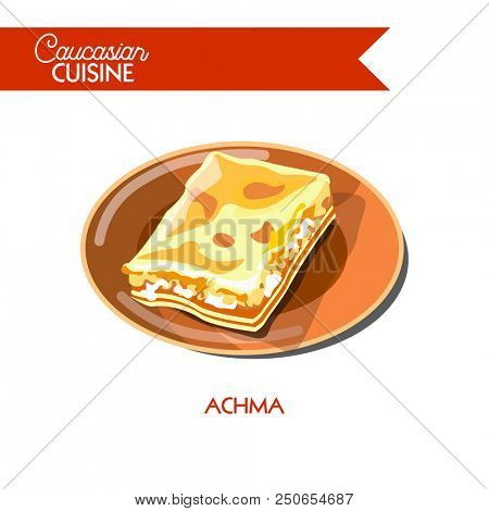 Achma Caucasian Georgian cuisine  flat icon