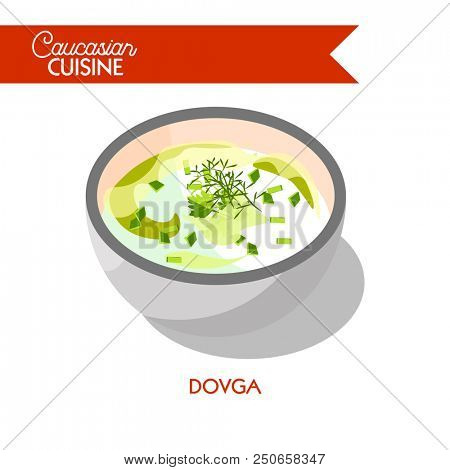 Dovga soup Caucasian Azerbaijani cuisine  flat icon