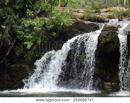 Waterfall In Chapada Dos Guimarães Mato Grosso Brazil