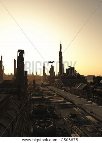 zukÃ¼nftige StraÃŸen bei Sonnenaufgang