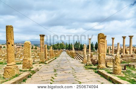 Timgad, Ruins Of A Roman-berber City, Unesco Heritage In Algeria.