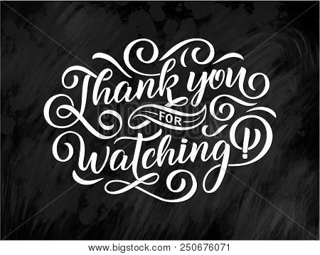 Vector Illustration. Thank You For Watching Cover, Banner Template For Your Video Blog Article Prese