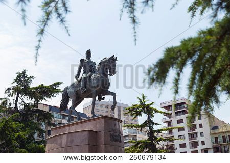 Statue Of General Espartero In The City Of Logrono, La Rioja, Spain.