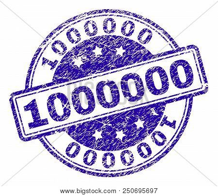 1000000 Stamp Seal Watermark With Distress Texture. Designed With Rounded Rectangles And Circles. Bl