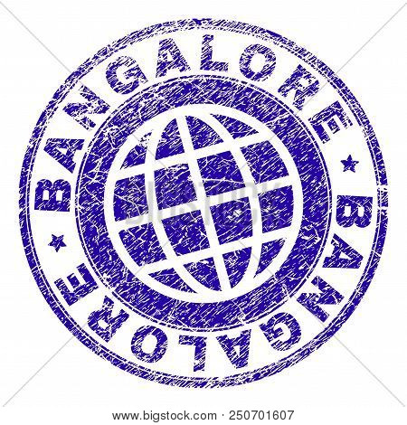 Bangalore Stamp Imprint With Grunge Effect. Blue Vector Rubber Seal Imprint Of Bangalore Tag With Du