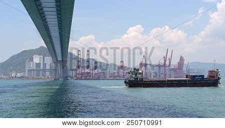 Kwai Tsing, Hong Kong, 02 May 2018:- Kwai Tsing Container Terminal in Hong Kong